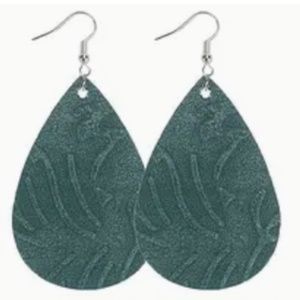 Pattern Faux Leather Earrings Color 17